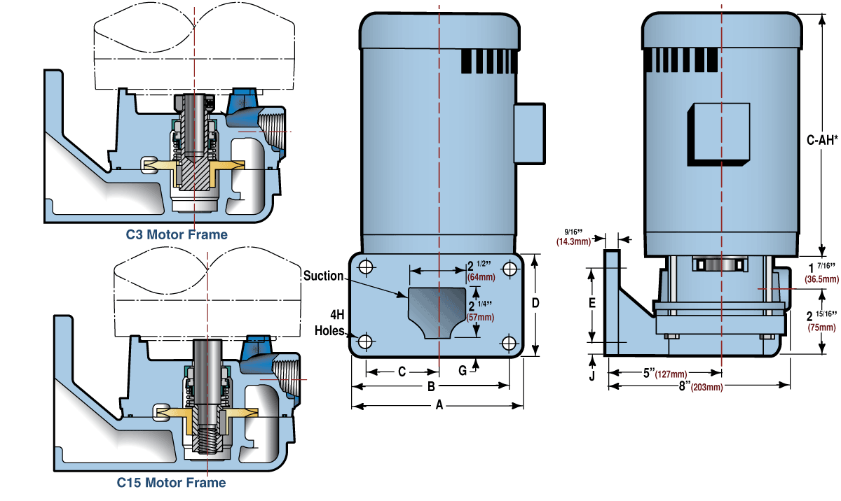 Vertical T41 - C3 & C15 Motor Frames